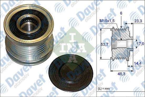 INA 535020410 Alternator Kasnagi Rulmanli Astra J Insignia Zafira Tourer C 2.0cdti (6 Kanal)